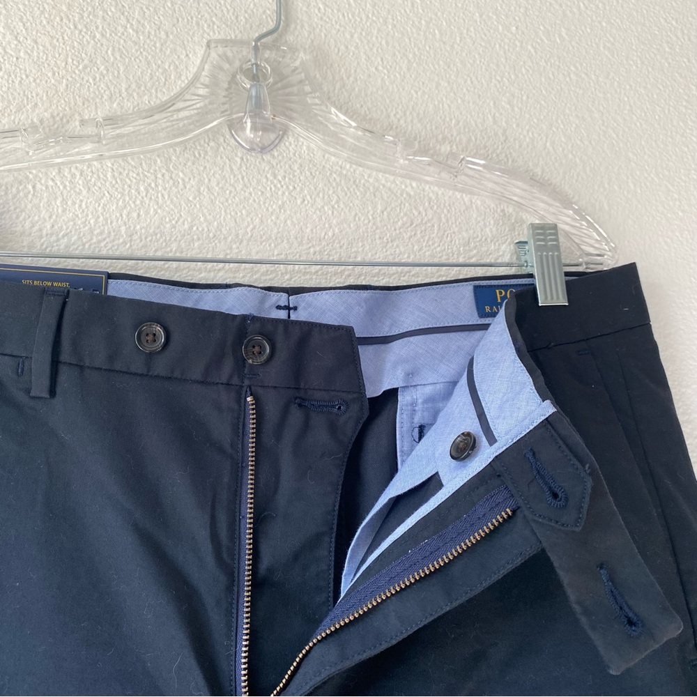 NWT Polo Ralph Lauren Black Stretch Straight Fit Trouser Dress Pants Mens 34 - Picture 3 of 9